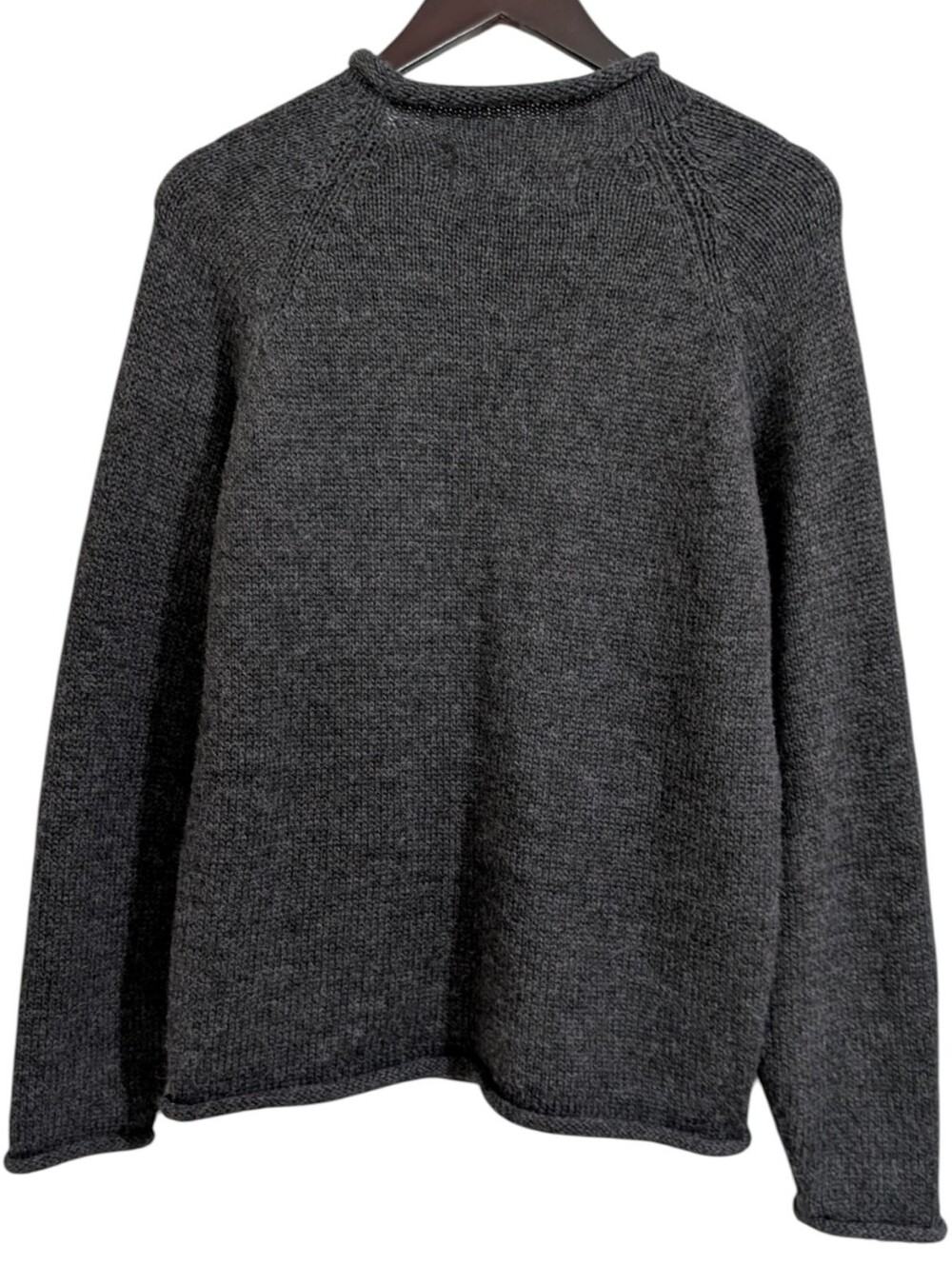 Mollusk California Charcoal Alpaca Knit Roll Neck Fisherman Sweater Medium - Picture 2 of 4